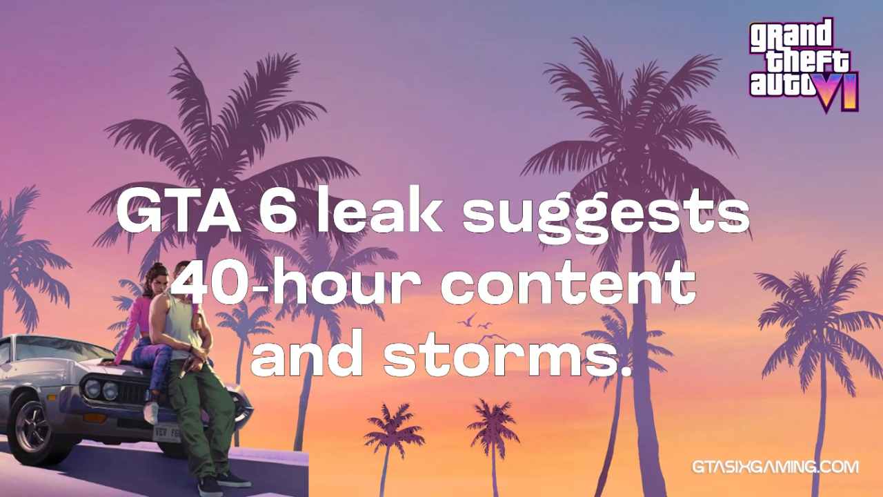 GTA 6 Leak Suggests 40 Hour Content And Storms